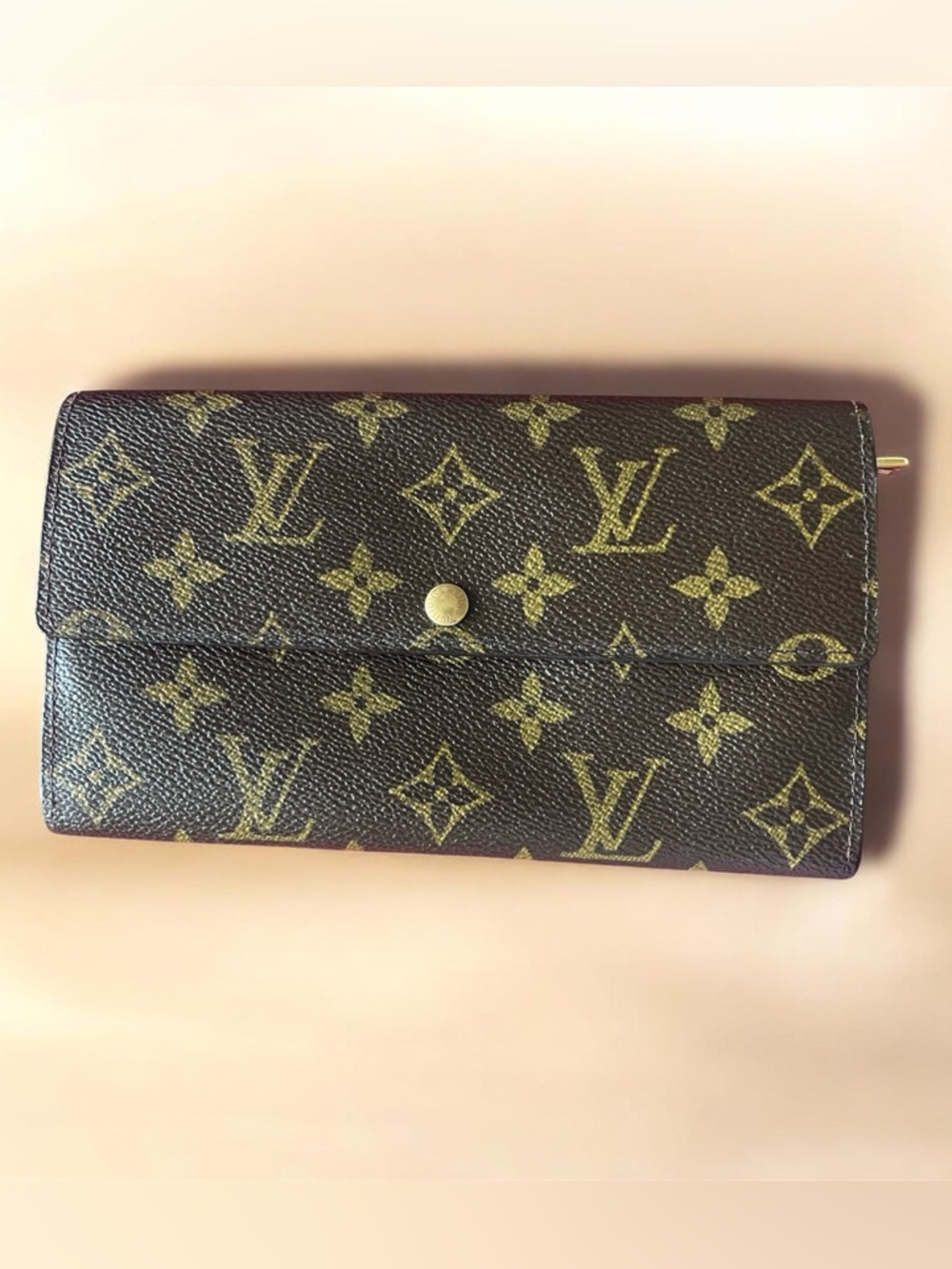 Louis Vuitton Monogram Snap Continental Wallet in Brown and Gold